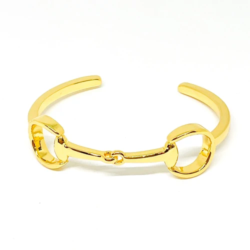 Golden Horse Bit Open Cuff