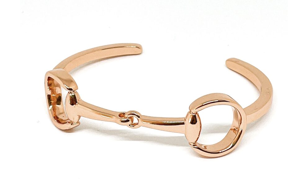 Rose Gold Horse Bit Open Cuff