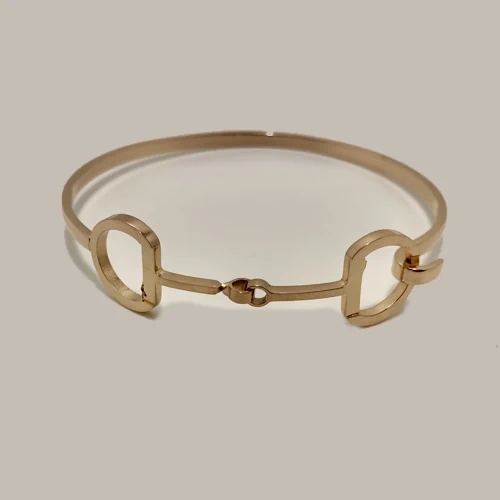 Rose Gold Petite Bit Hinged Bangle