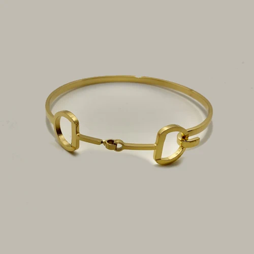 Gold Petite Bit Hinged Bangle