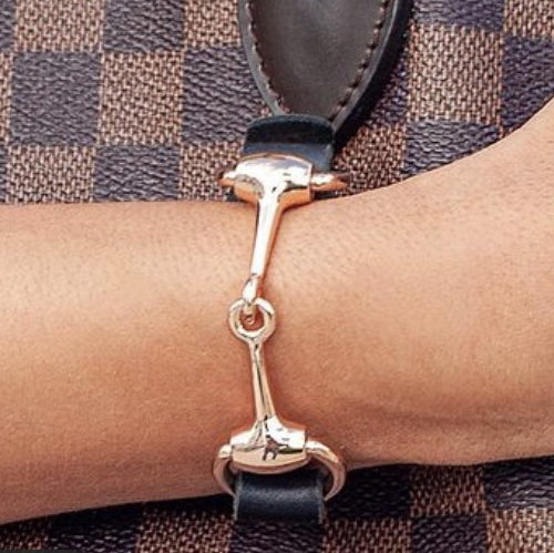 Egg butt snaffle leather bit bracelet-